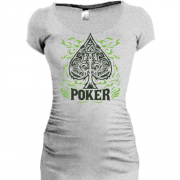 Подовжена футболка з покерною мастю (піка)