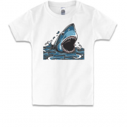 Детская футболка с акулой раскрывающей пасть