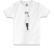 Детская футболка с девушкой в шляпе и очках