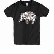 Детская футболка с узорчатым слоном