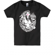 Детская футболка с девушкой хулиганкой