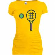 Подовжена футболка з ракеткою і тенісним м'ячем