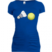 Подовжена футболка з тенісним м'ячем і воланчиком