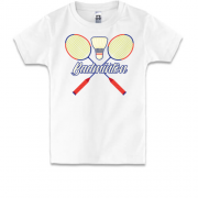 Детская футболка с двумя скрещёнными ракетками и воланчиком