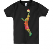 Дитяча футболка з баскетболістом і полігонами