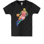 Детская футболка с баскетболистом ведущим мяч
