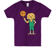 Дитяча футболка з собакою баскетболістом