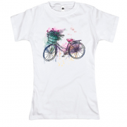 Футболка з велосипедом і квітами