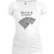 Женская удлиненная футболка winter is coming