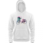 Толстовка з велосипедом і квітами