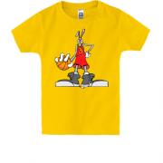 Дитяча футболка з зайцем баскетболістом