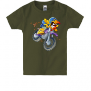 Детская футболка с мотоциклистом на эндуро