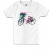 Детская футболка с велосипедом и цветами