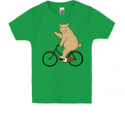 Детская футболка с медведем на велосипеде