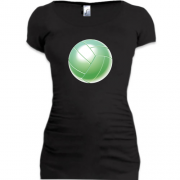 Подовжена футболка з зеленим волейбольним м'ячем