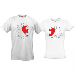 Парні футболки Серце на пазлі