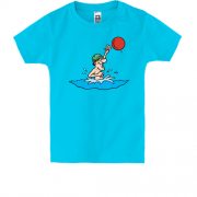 Дитяча футболка з гравцем в водне поло в воді