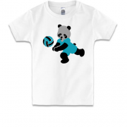 Детская футболка с пандой волейболистом