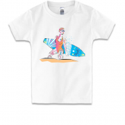 Детская футболка с серфингисткой