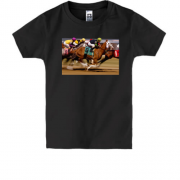 Детская футболка с конным забегом