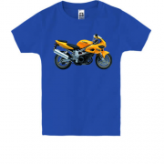 Детская футболка с желтым мотоциклом suzuki