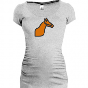 Подовжена футболка з минималистичний конем