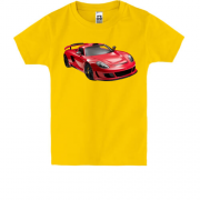 Дитяча футболка з червоним автомобілем