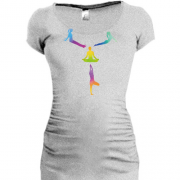 Подовжена футболка з дівчатами йогами