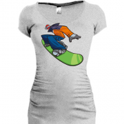 Подовжена футболка з ілюстрацією сноубордиста