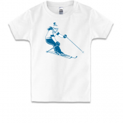 Детская футболка с  девушкой лыжником