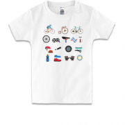 Детская футболка с атрибутикой велосипедиста