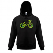 Детская толстовка с зеленым велосипедом