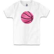 Дитяча футболка з рожевим баскетбольним м'ячем