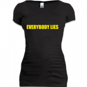 Женская удлиненная футболка House M.D. Everybody lies