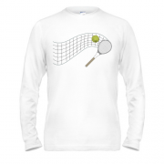 Лонгслив с теннисной сеткой, ракеткой и мячом