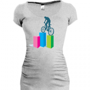 Подовжена футболка з велосипедистом на кубиках