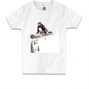Детская футболка со сноубордистом на борде