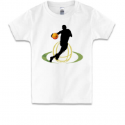 Детская футболка с баскетболистом ведущим мяч 2