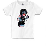 Детская футболка со злой девушкой боксером