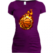 Подовжена футболка з палаючим баскетбольним м'ячем 2
