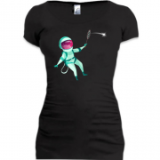 Подовжена футболка з космонавтом тенісистом