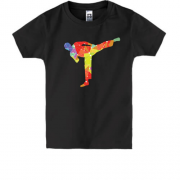 Детская футболка с полигональным таэквондистом