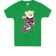 Дитяча футболка з ведмежам на скейті