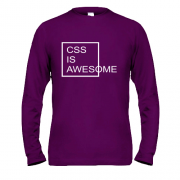 Чоловічий лонгслів з написом "Css is awesome"