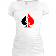 Женская удлиненная футболка Poker Girl