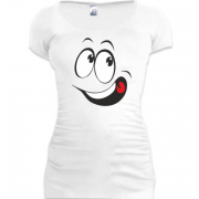 Женская удлиненная футболка с веселым смайлом