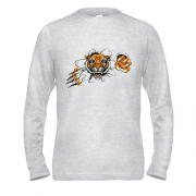 Лонгслив с тигром разрывающим футболку
