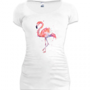 Туника с акварельным фламинго