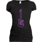 Подовжена футболка з неоновою гітарою
