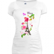 Туника с Эйфелевой башней и цветами "Paris"